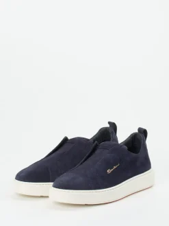 Herren Santoni – Slip-On Sneaker aus Veloursleder