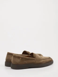 Herren Santoni – Slipper aus Veloursleder in Taupe
