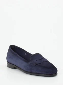 Damen Santoni – Slipper aus Veloursleder Dunkel