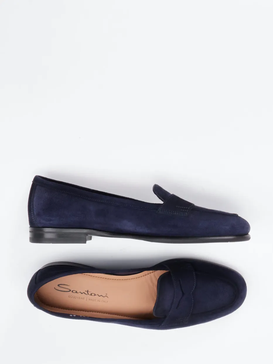 Damen Santoni – Slipper aus Veloursleder Dunkel