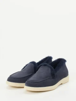 – Slipper aus Veloursleder in Dunkel*Santoni