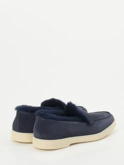 – Slipper aus Veloursleder in Dunkel*Santoni
