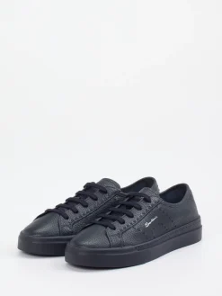 – Sneaker aus genarbtem Kalbleder Dunkel*Santoni Discount