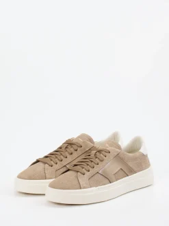 Herren Santoni – Sneaker aus geprägtem Leder sandbeige