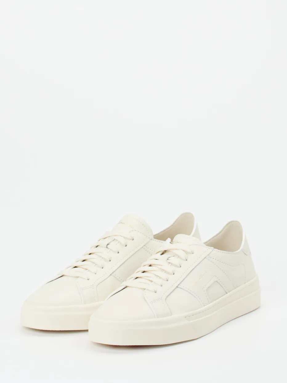 – Sneaker aus Kalbleder creme*Santoni Discount