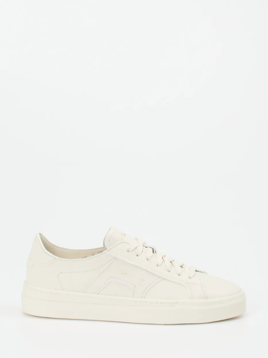– Sneaker aus Kalbleder creme*Santoni Discount