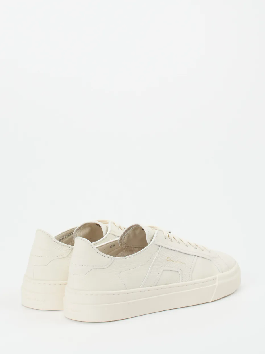– Sneaker aus Kalbleder creme*Santoni Discount