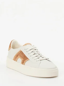 Damen Santoni – Sneaker aus Kalbleder mit Veloursdetails