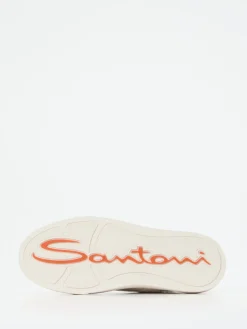 Damen Santoni – Sneaker aus Kalbleder in Offwhite