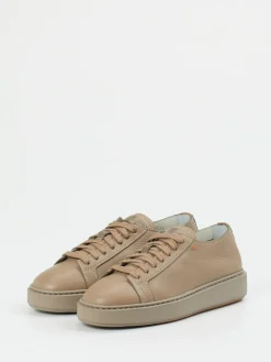 Damen Santoni – Sneaker aus Kalbleder in Beige