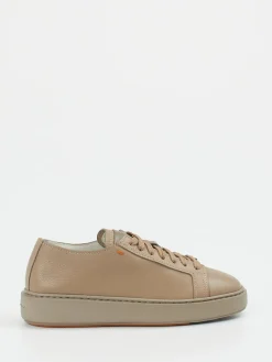 Damen Santoni – Sneaker aus Kalbleder in Beige