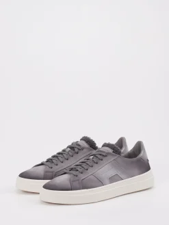 Herren Santoni – Sneaker aus Leder in Schiefer