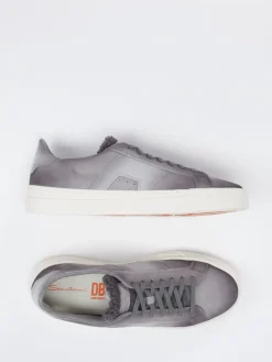 Herren Santoni – Sneaker aus Leder in Schiefer