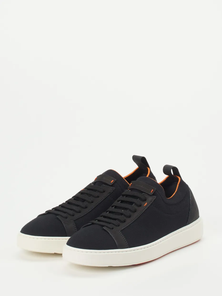 Herren Santoni – Sneaker aus Stretch und Veloursleder