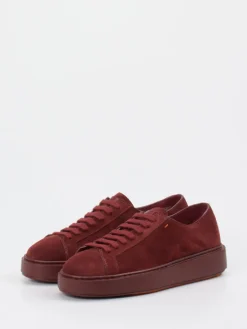 Damen Santoni – Sneaker aus Veloursleder wein