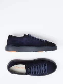 – Sneaker aus Veloursleder Dunkel*Santoni Hot