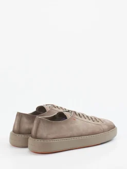 Herren Santoni – Sneaker aus Veloursleder in Taupe