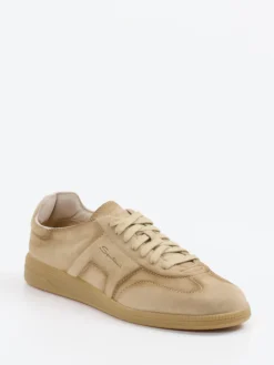 Herren Santoni – Sneaker aus Veloursleder sand