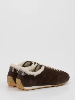 Damen Santoni – Sneaker aus Veloursleder schoko