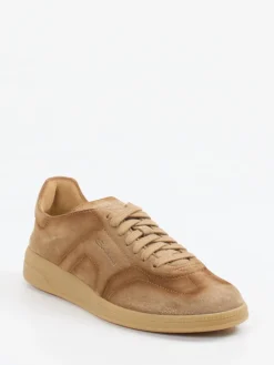 – Sneaker aus Veloursleder in Sandbeige*Santoni New