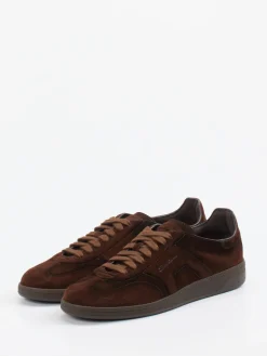 Damen Santoni – Sneaker aus Veloursleder schoko