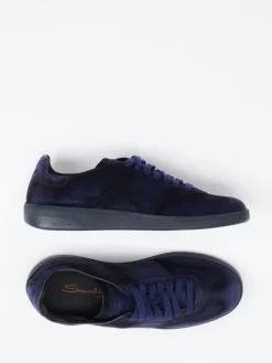 – Sneaker aus Veloursleder Dunkel*Santoni Hot