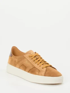 Herren Santoni – Sneaker aus Veloursleder cognac