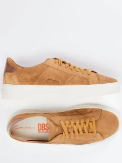 Herren Santoni – Sneaker aus Veloursleder cognac