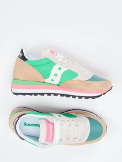 Damen Saucony – Retro-Sneaker aus Textil und Veloursleder