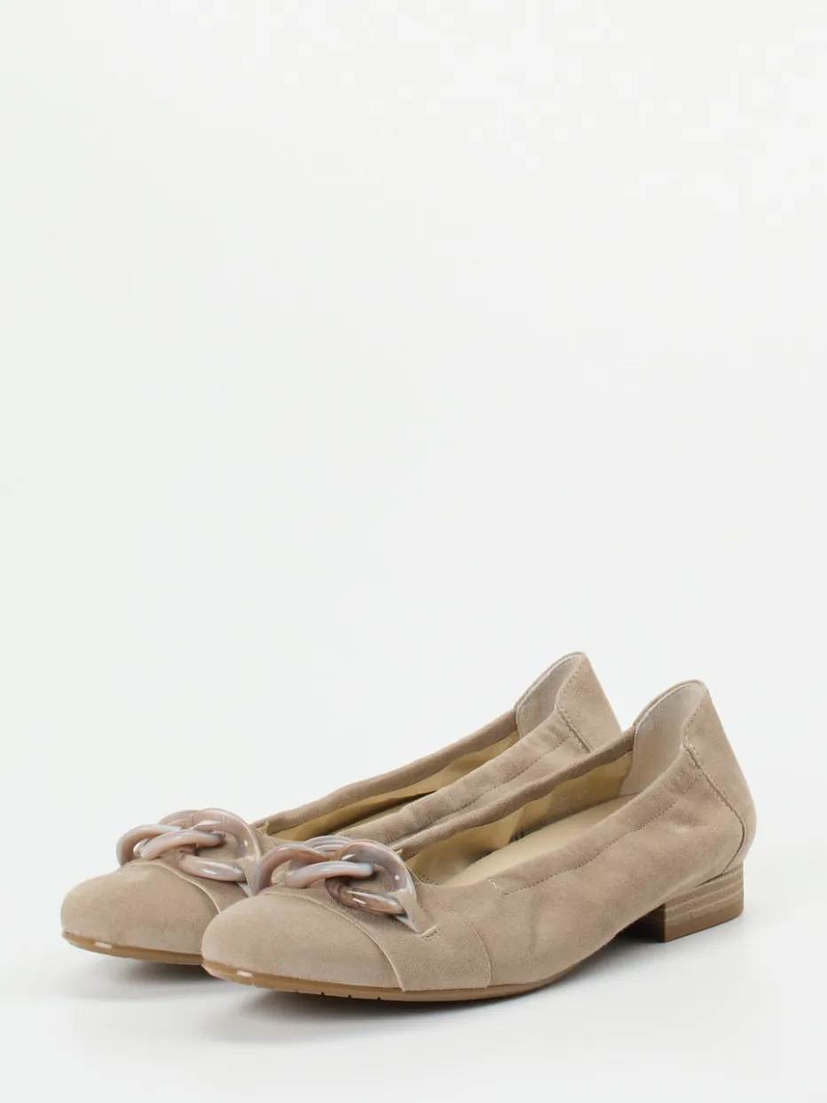 Damen Semler – Ballerinas aus Veloursleder braun
