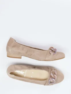Damen Semler – Ballerinas aus Veloursleder braun