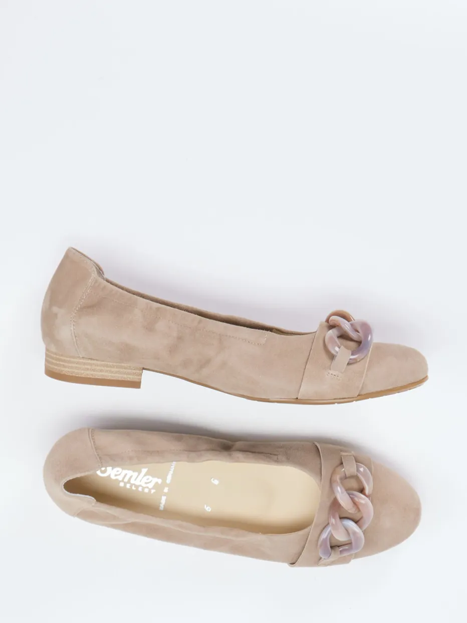 Damen Semler – Ballerinas aus Veloursleder braun