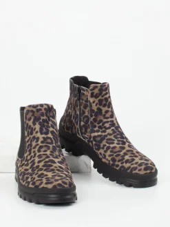 Damen Semler – Chelsea Boots aus geprägtem Leder im Leoprint