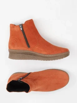 Damen Semler – Chelsea-Stiefelette aus Veloursleder ziegelrot