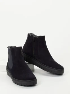 – Chelsea-Stiefelette aus Veloursleder dunkel*Semler New