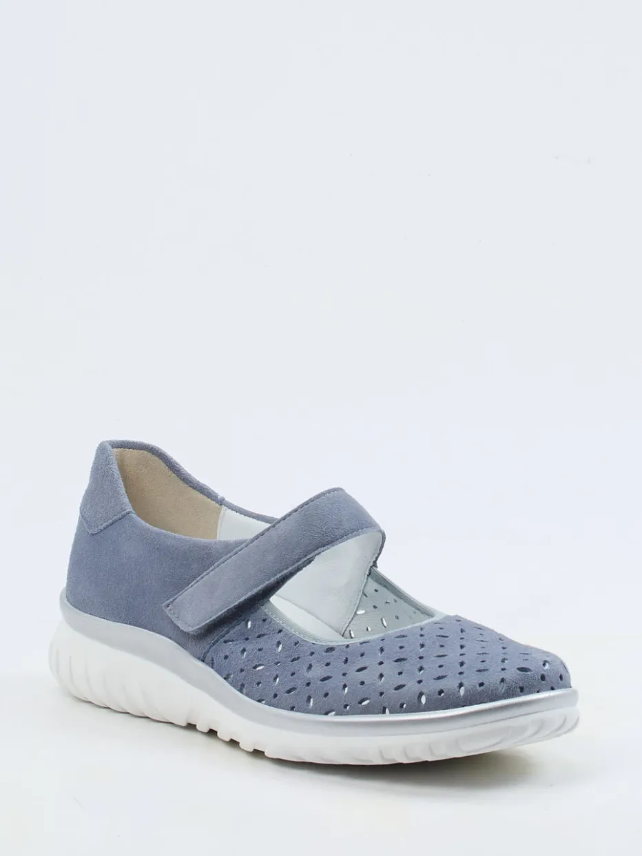 Damen Semler – Klett-Ballerina aus Veloursleder tauben