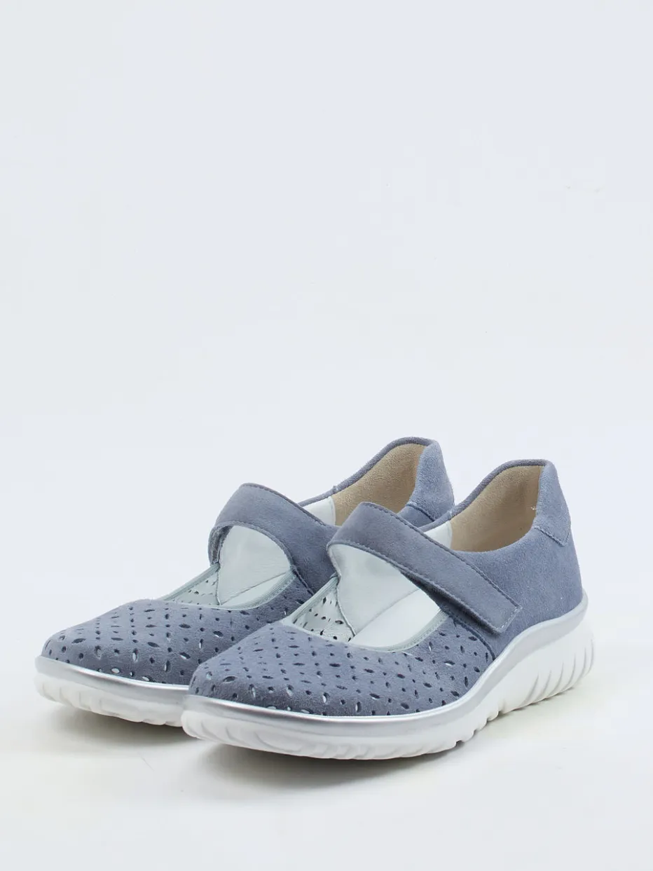 Damen Semler – Klett-Ballerina aus Veloursleder tauben