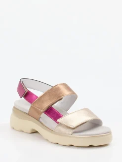 Damen Semler – Klettsandale aus Metallic-Kalbleder