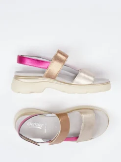 Damen Semler – Klettsandale aus Metallic-Kalbleder