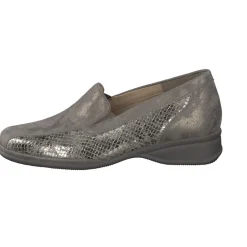 – Komfort-Loafer aus Metallicleder silbergrau*Semler Discount