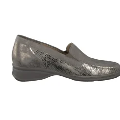 – Komfort-Loafer aus Metallicleder silbergrau*Semler Discount