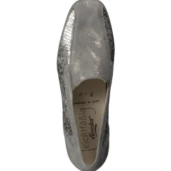 – Komfort-Loafer aus Metallicleder silbergrau*Semler Discount