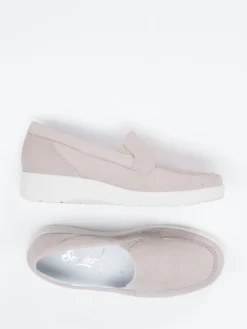 – Komfort-Loafer aus Nubukleder Rosé-*Semler New