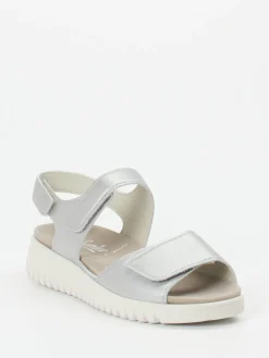 – Komfortsandale aus Metallicleder Silber*Semler Sale