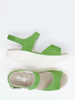 Damen Semler – Komfortsandale aus Veloursleder apfel