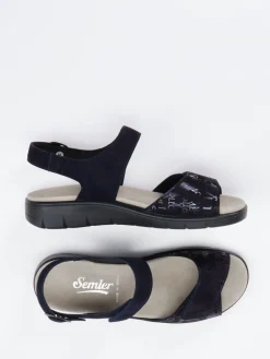 Damen Semler – Komfortsandale aus Veloursleder Dunkel