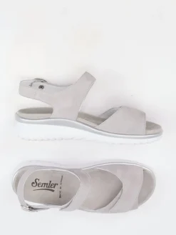 – Komfortsandale aus Veloursleder hellgrau*Semler Outlet