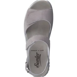 – Komfortsandale aus Veloursleder hellgrau*Semler Outlet
