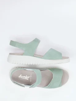 Damen Semler – Komfortsandale aus Veloursleder Salbei