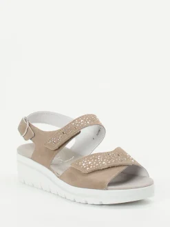 Damen Semler – Komfortsandale aus Veloursleder braun